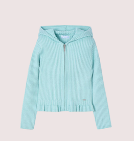 Mayoral groene tricot gilet met kap en rits