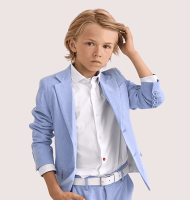 Red Limit hemd wit klassiek rode knoop