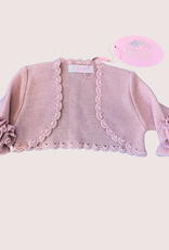 Mimilu gilet A oud roze met bloem op mouw