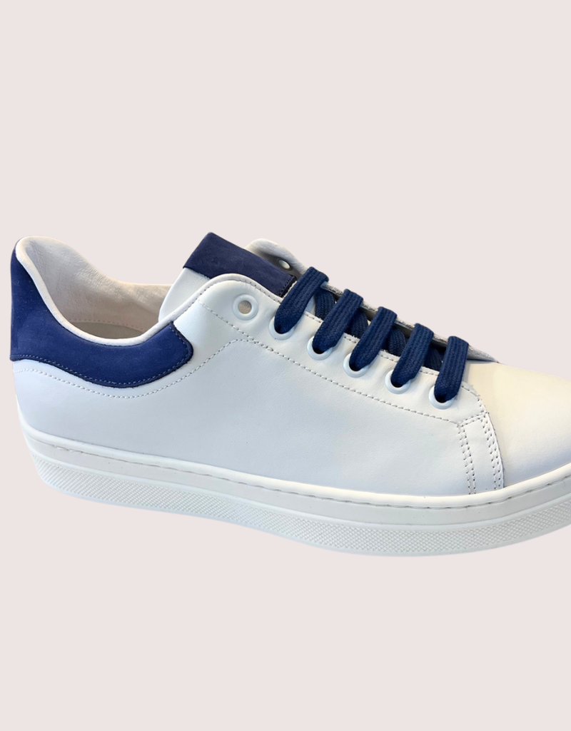 Red Limit/Hoops sneaker wit met cobaltblauw accent