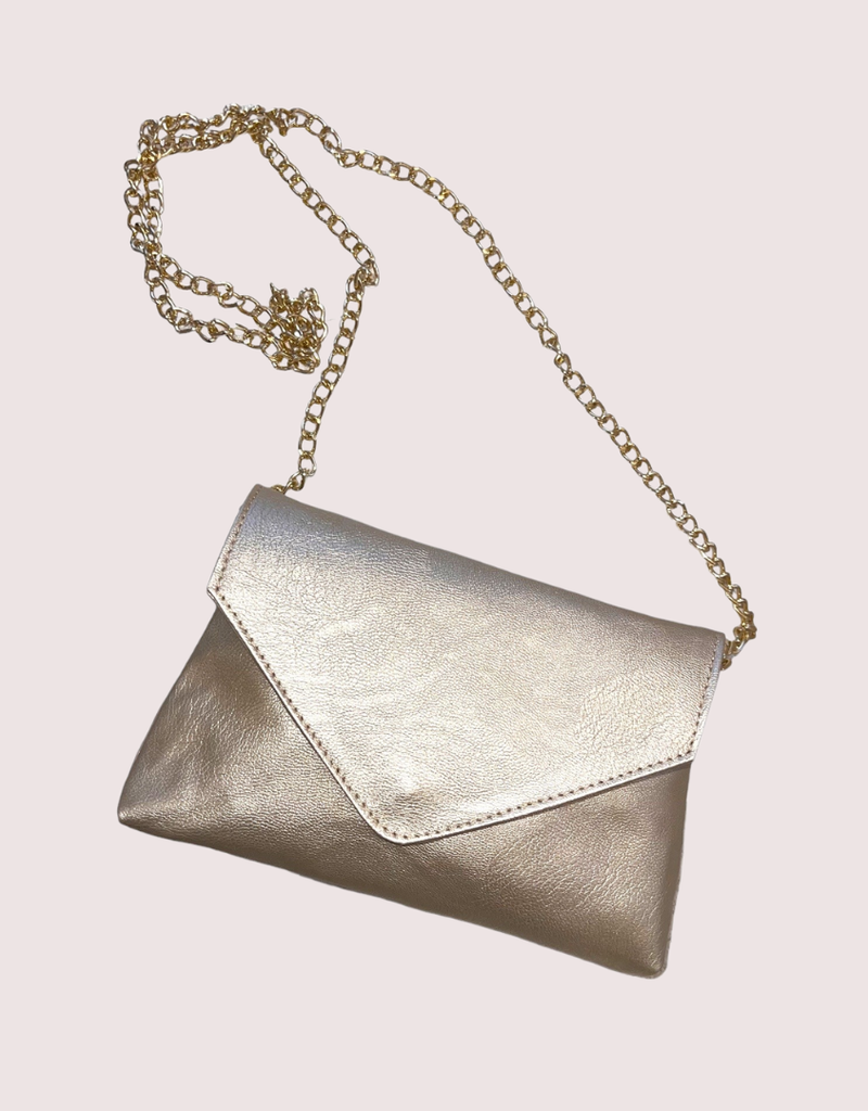 Miss Leod goudkleurig enveloppe tas
