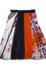 MSGM rok plissé lang blauw rood wit