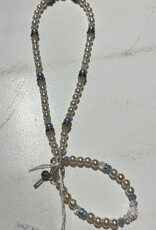 Just One ketting wit licht blauw