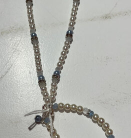 Just One ketting wit licht blauw