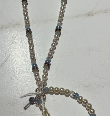 Just One ketting wit licht blauw