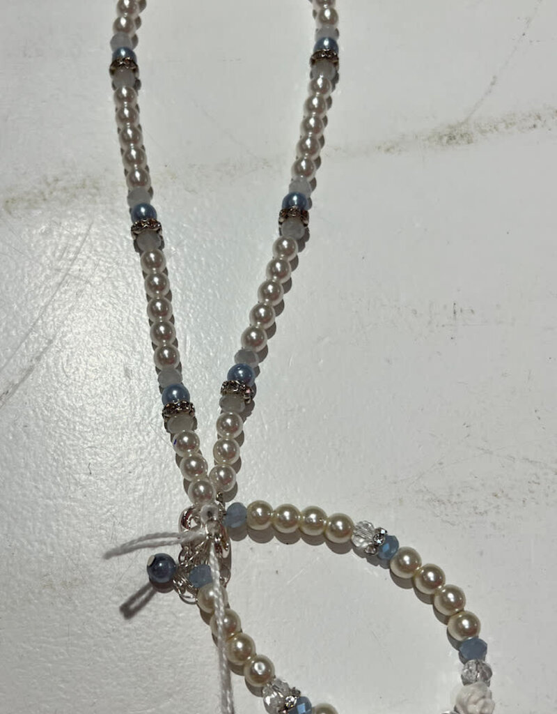 Just One ketting wit licht blauw