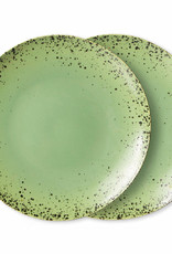 HKliving HKliving 70's Ceramics Dinner Plates Kiwi - set van 2