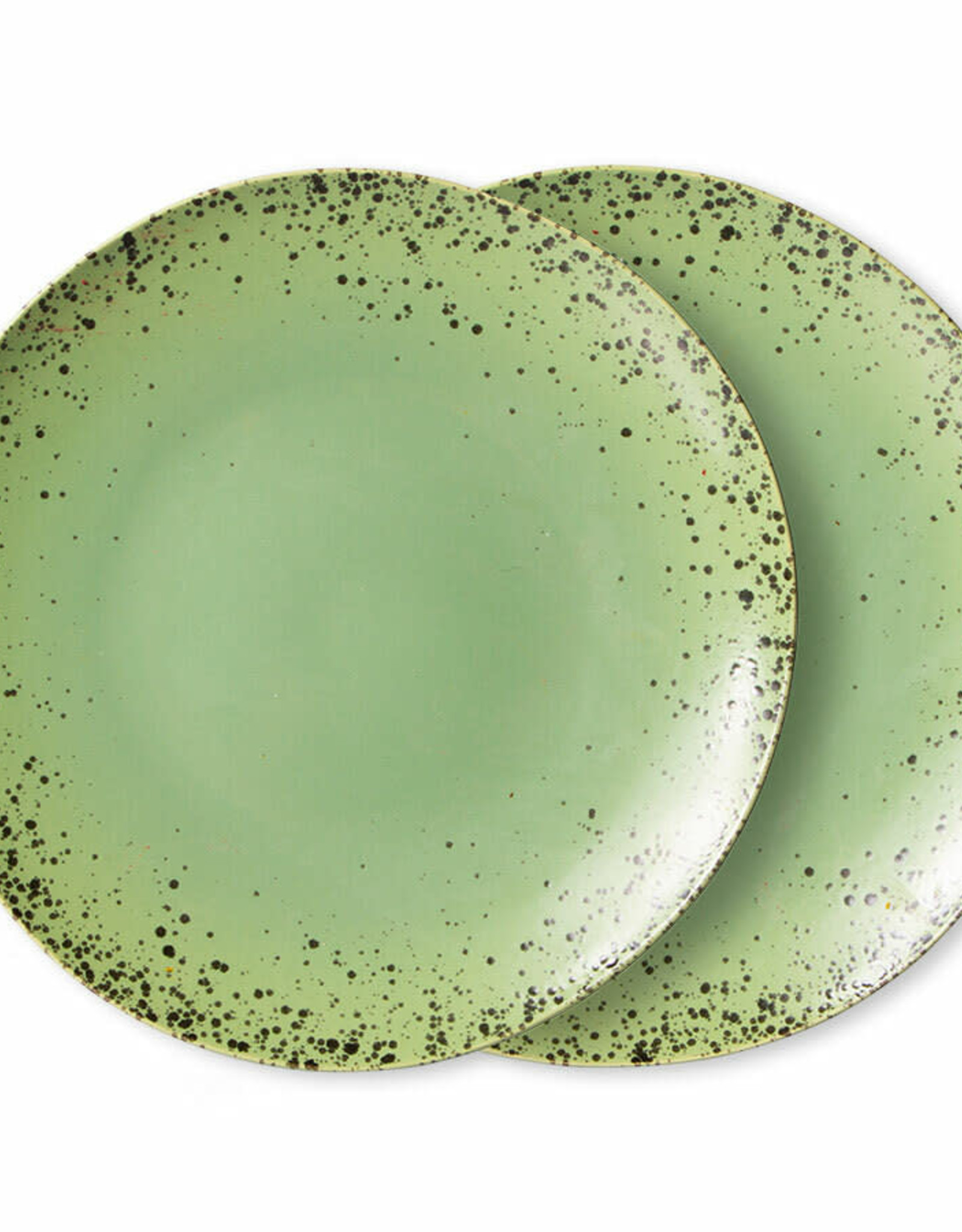 HKliving HKliving 70's Ceramics Dinner Plates Fleck- set van 2