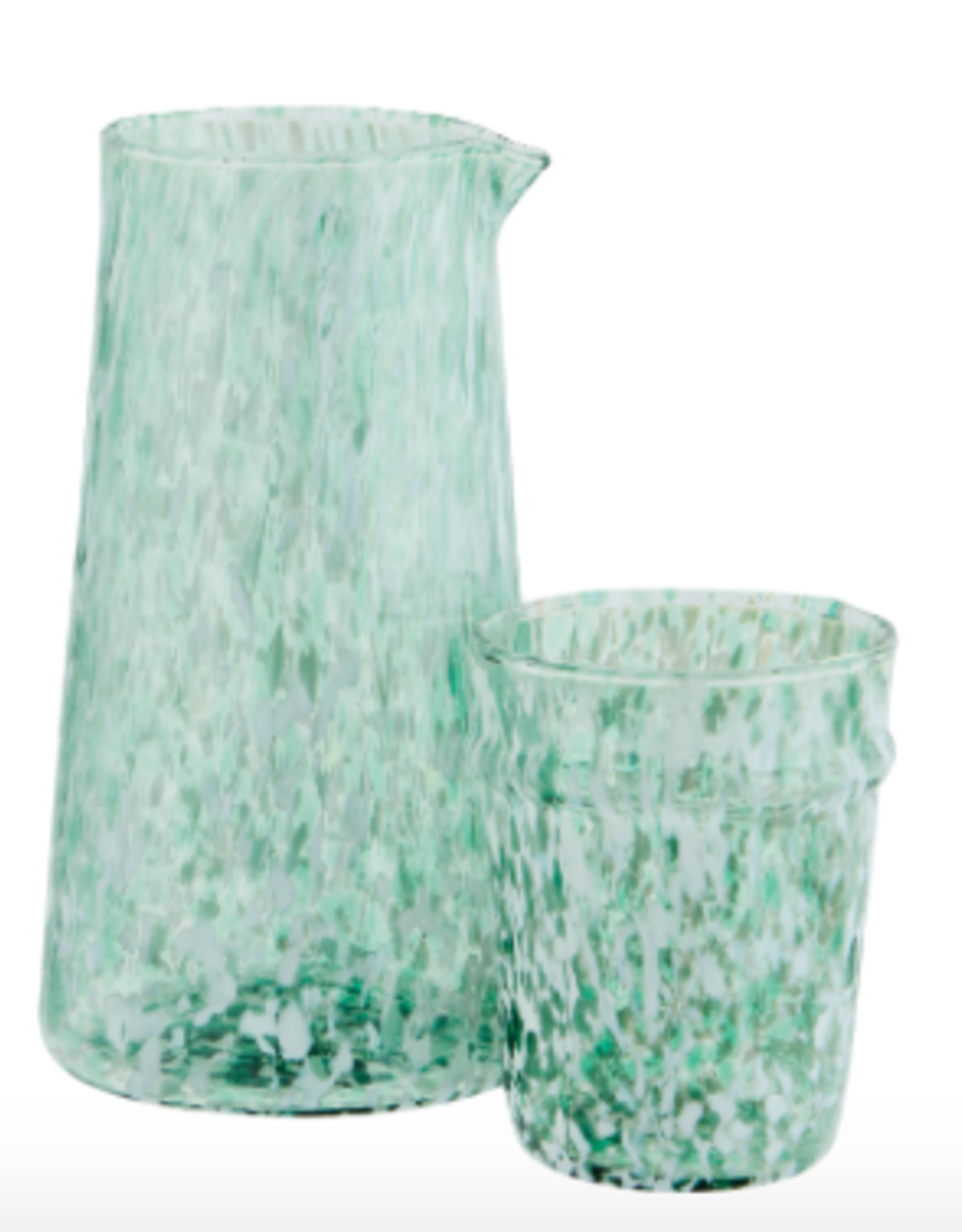 Madam Stoltz Madam Stoltz Glass Jug white/green