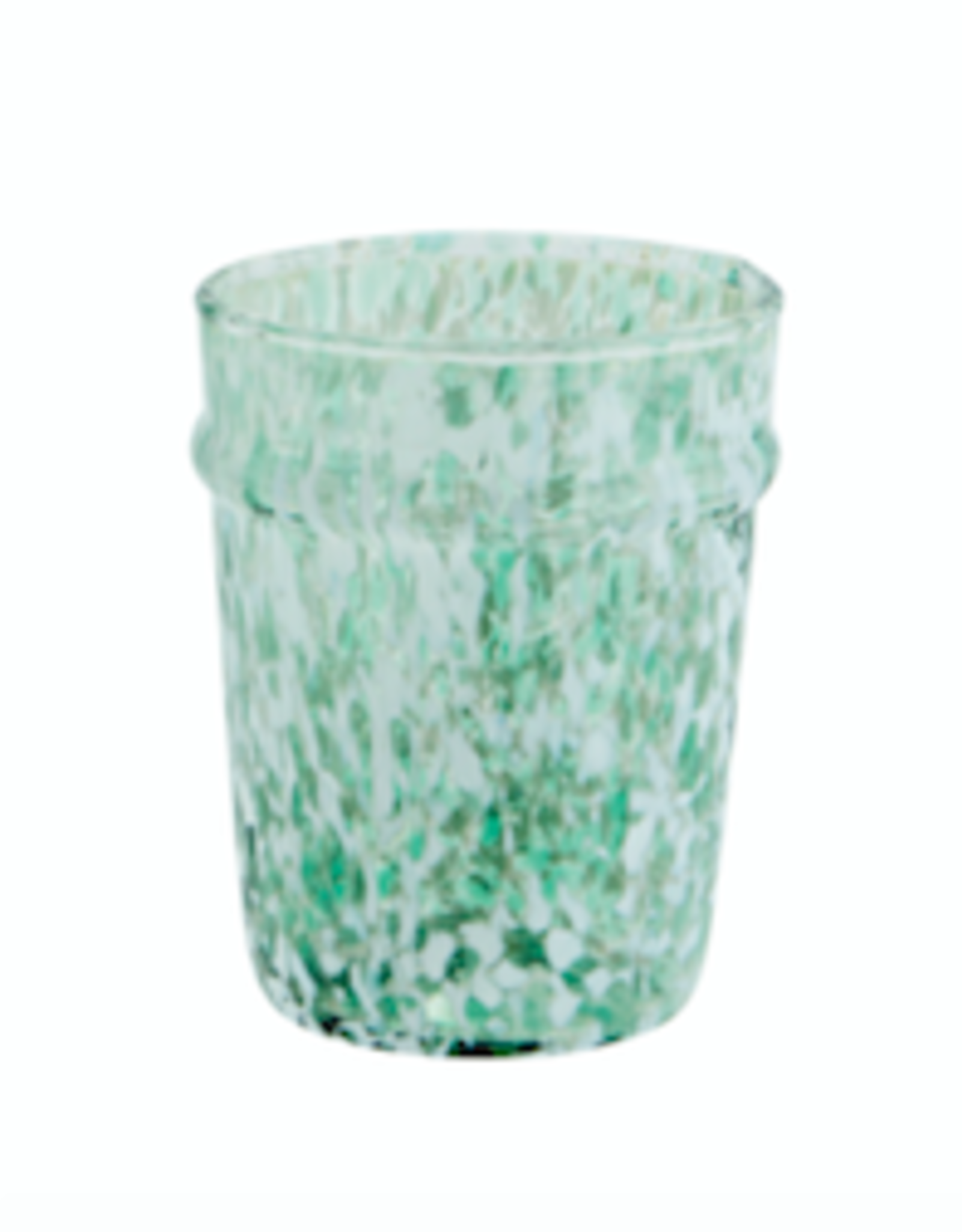 Madam Stoltz Madam Stoltz Drinking Glass white/green