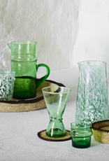 Madam Stoltz Madam Stoltz Drinking Glass white/green