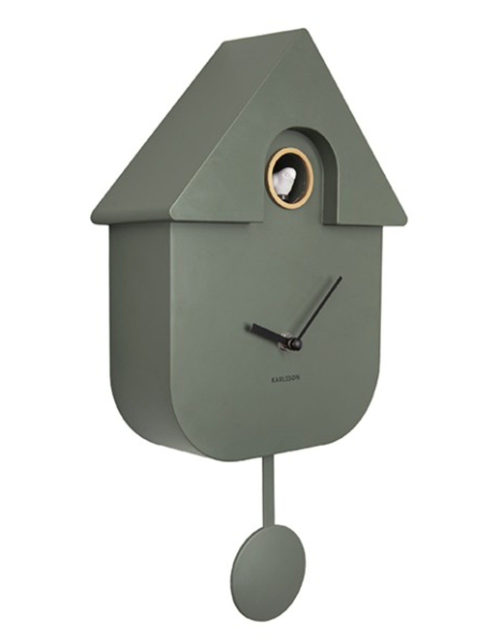 Present Time Karlsson wall clock Modern Cuckoo Brown