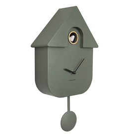 Present Time Karlsson wall clock Modern Cuckoo Brown