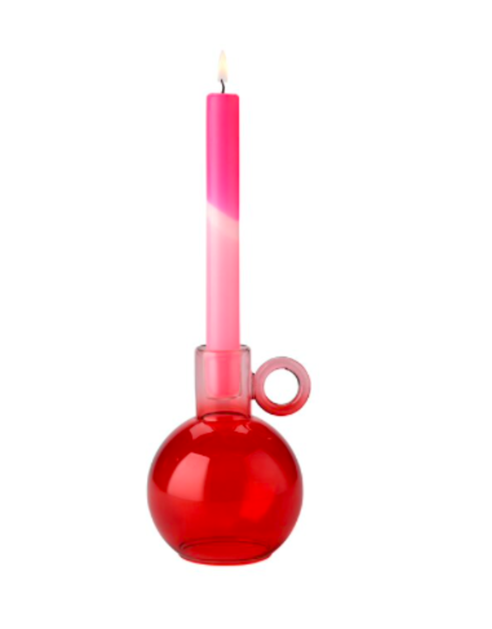 Gift Company Voile candle holder red sprayed glass