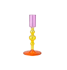 Gift Company Voile glass candle holder lilac/yellow/orange