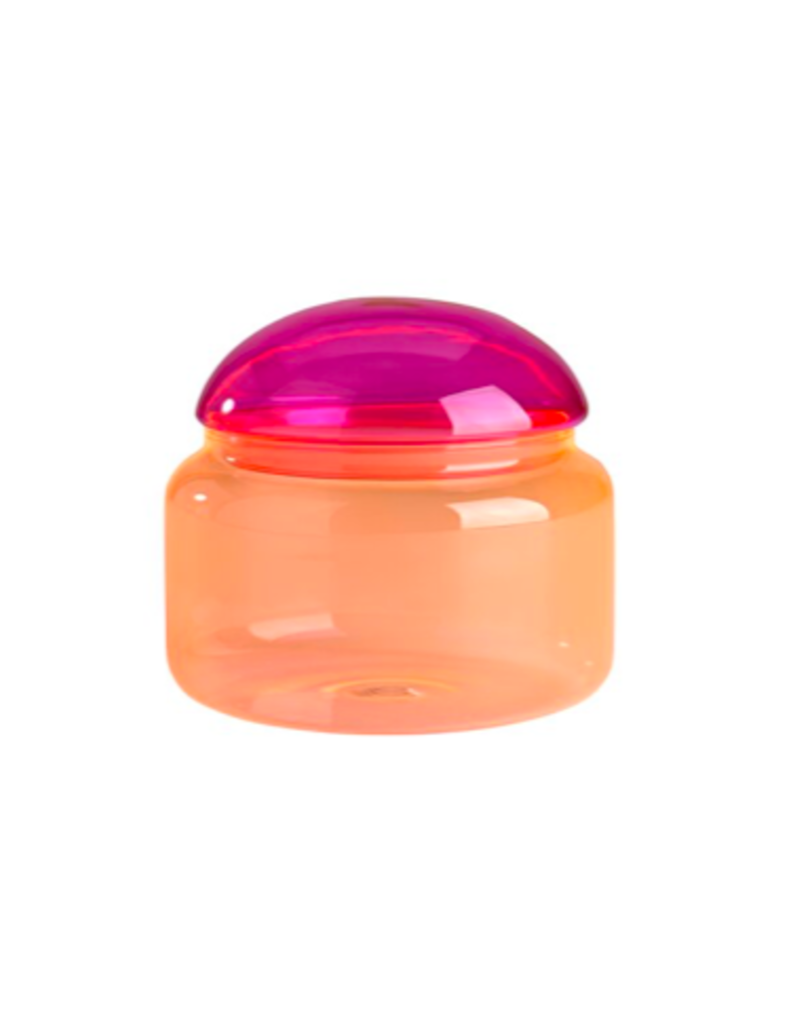 Gift Company Voile Glass Jar  pink orange sprayed