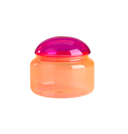 Gift Company Voile Glass Jar  pink orange sprayed