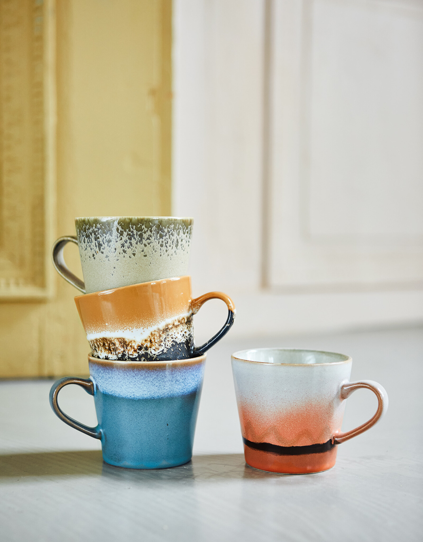 HKliving Hkliving 70's Ceramics Cappuccino Mug Fire