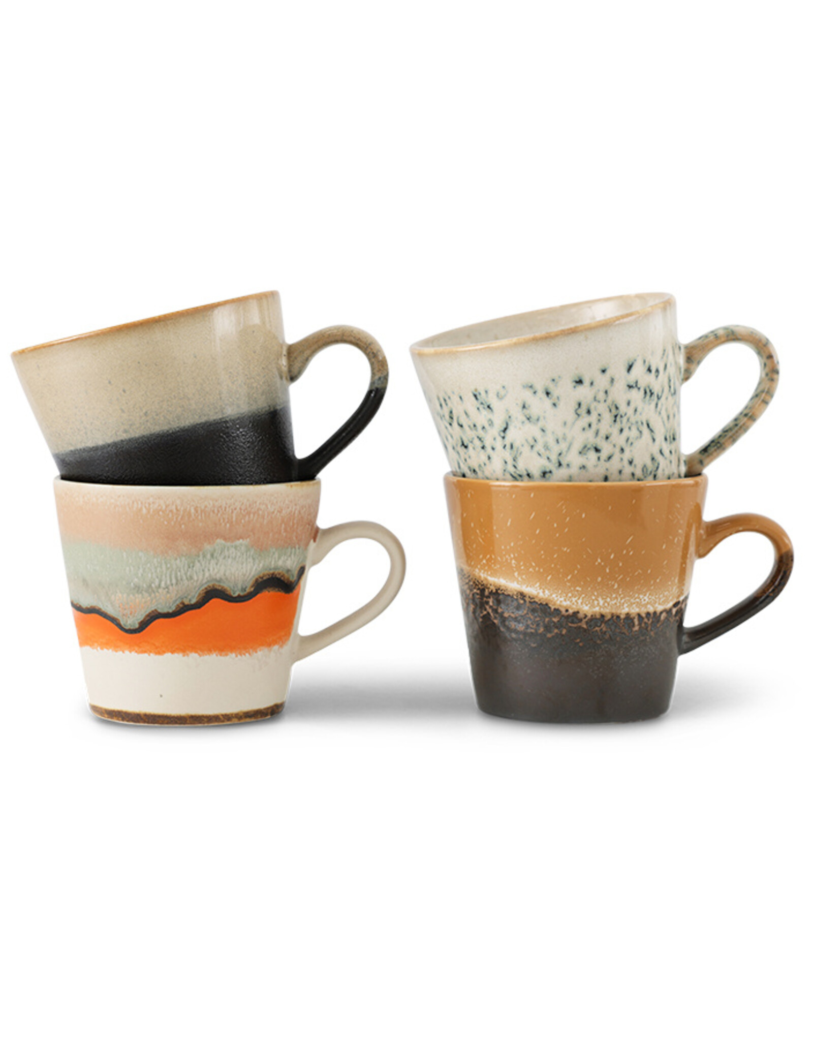 HKliving Hkliving 70's Ceramics Cappuccino Mug Fire