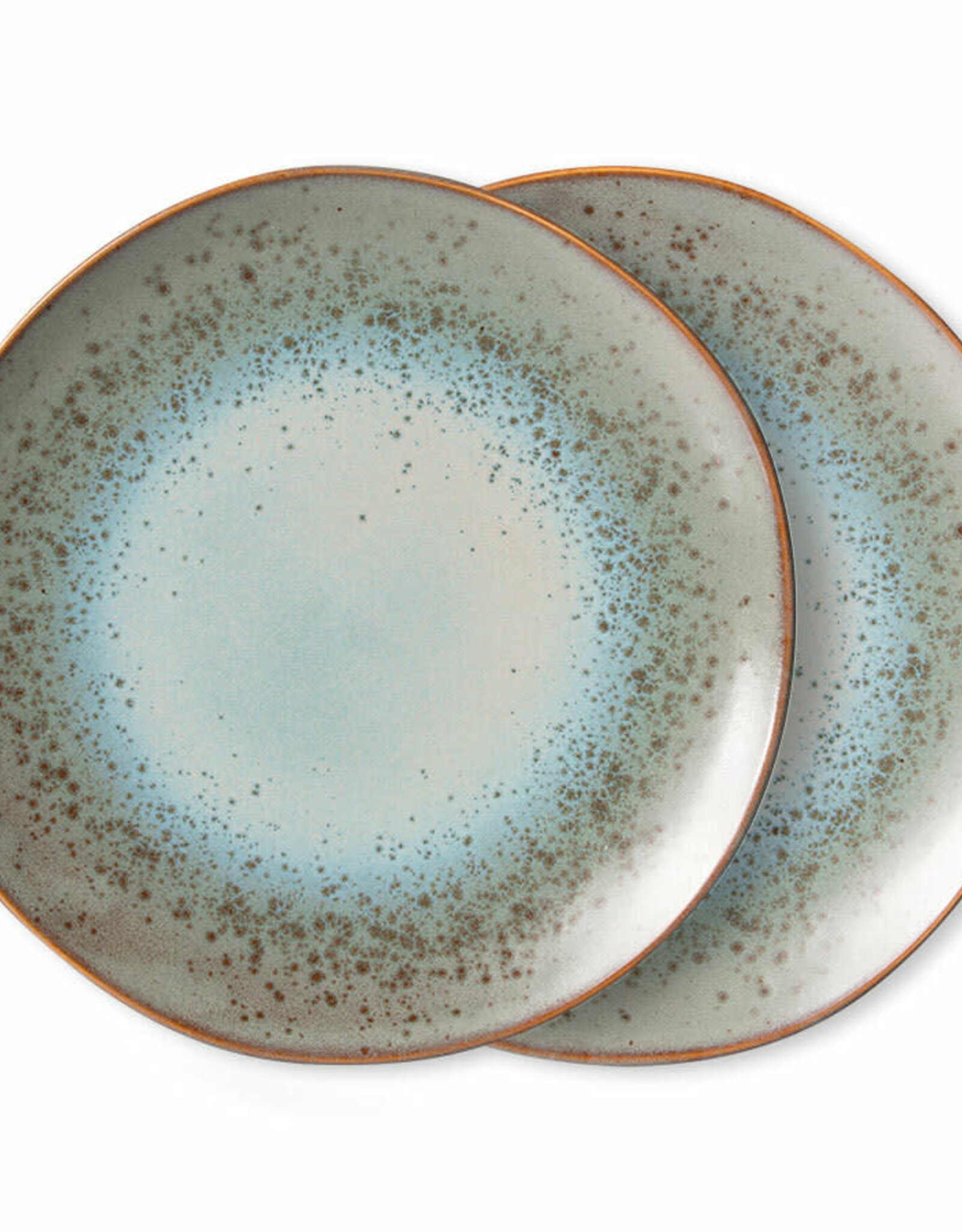 HKliving Hkliving 70's Ceramics Dinner Plates Mineral - set van 2