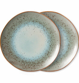HKliving Hkliving 70's Ceramics Dinner Plates Mineral - set van 2