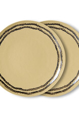 HKliving HKliving 70's Ceramics Dinner Plates Vanilla - set van 2