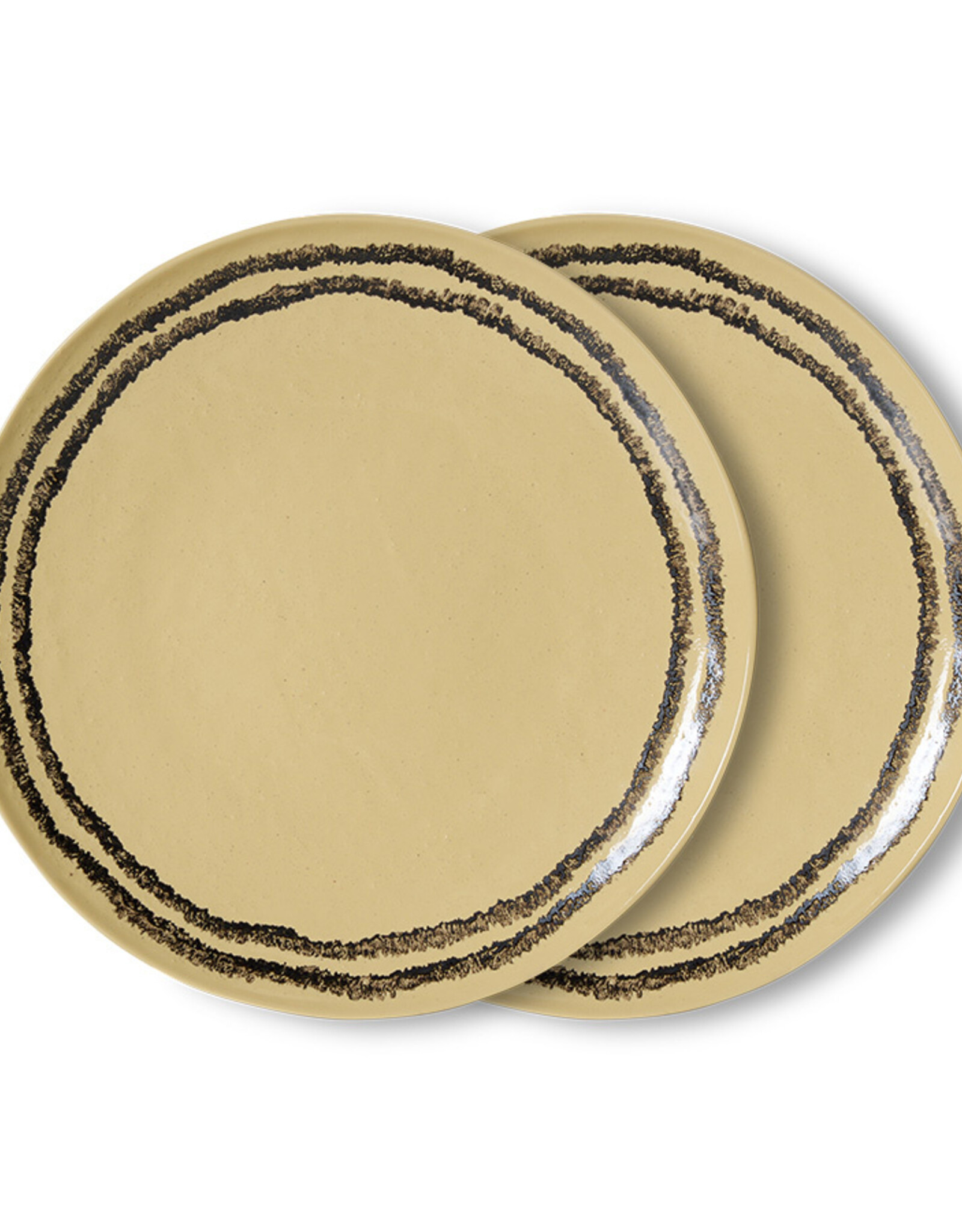 HKliving HKliving 70's Ceramics Dinner Plates Vanilla - set van 2