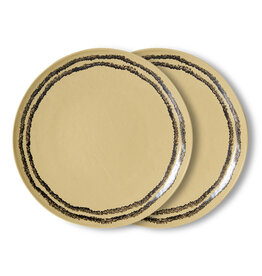 HKliving HKliving 70's Ceramics Dinner Plates Vanilla - set van 2