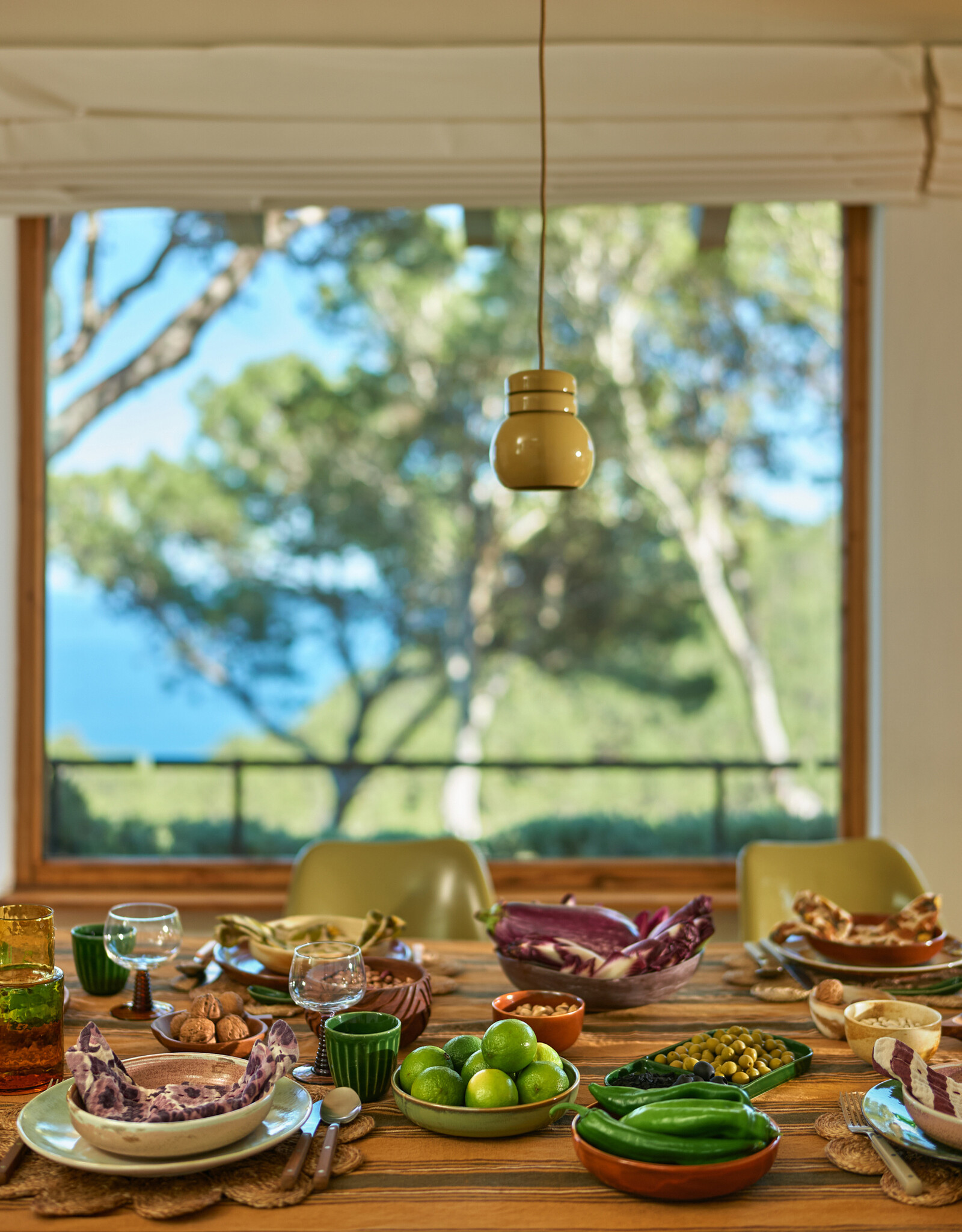 HKliving Copy of HKliving 70's Ceramics Dinner Palms - set van 2