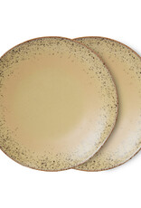 HKliving HKliving 70's Ceramics Dinner Plates Grit - set van 2