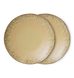 HKliving HKliving 70's Ceramics Dinner Plates Grit - set van 2
