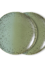 HKliving HKliving 70's Ceramics Dinner Plates Fleck- set van 2