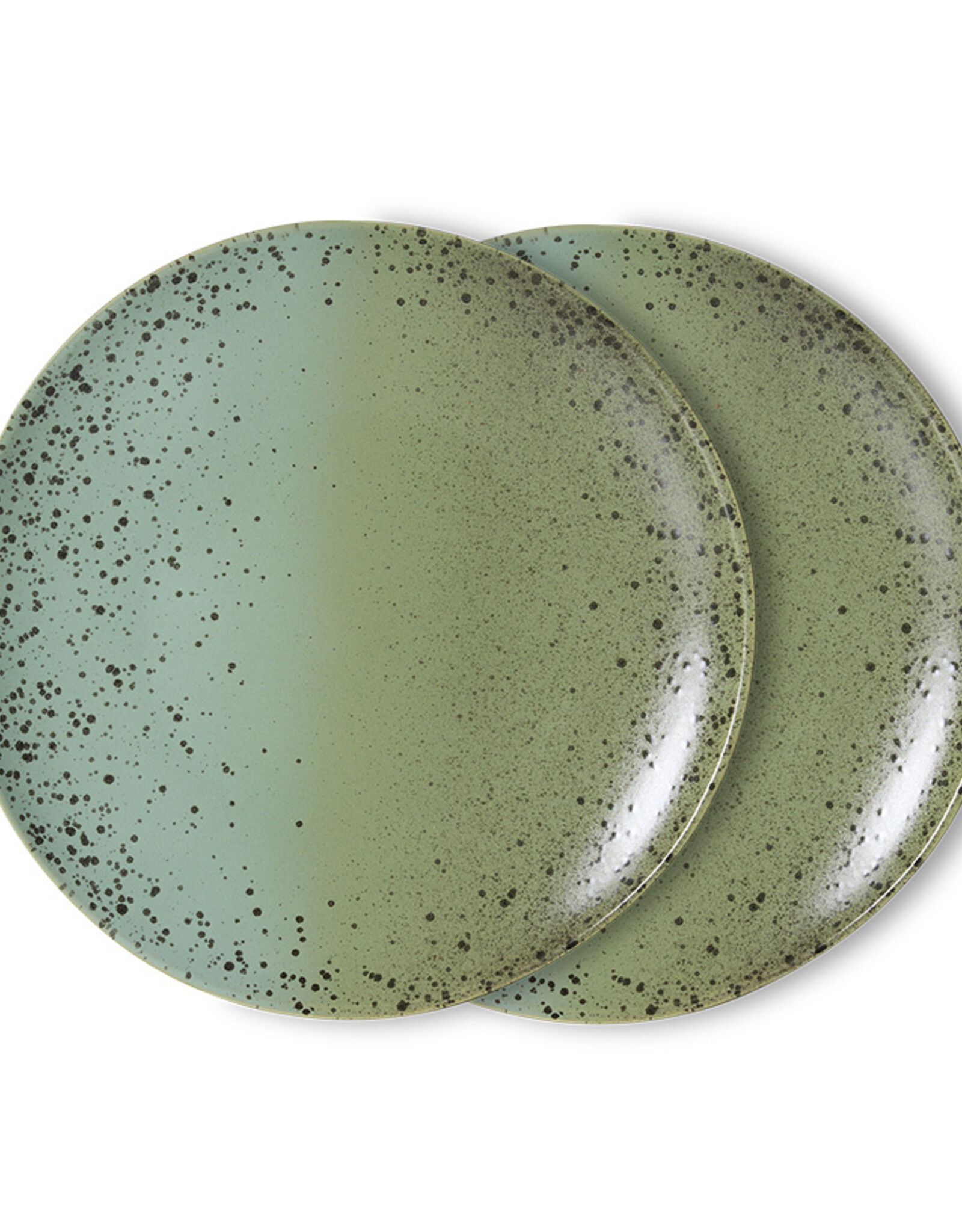 HKliving HKliving 70's Ceramics Dinner Plates Fleck- set van 2