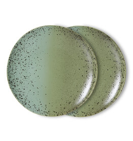 HKliving HKliving 70's Ceramics Dinner Plates Fleck- set van 2