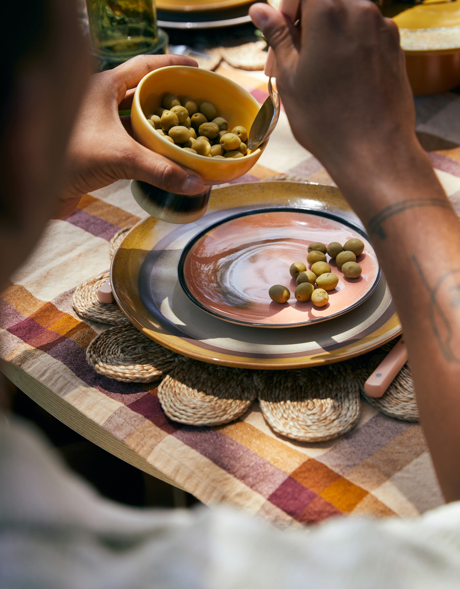 HKliving Hkliving 70's Ceramics Dessert Plate Horizon - set van 2