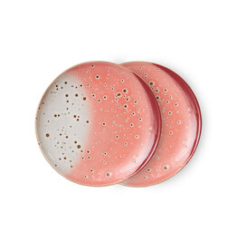 HKliving HKliving 70's Ceramics Dessert Plate Lychee (set van 2)