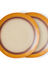 HKliving Hkliving 70's Ceramics Dinner Plates Coconut - set van 2