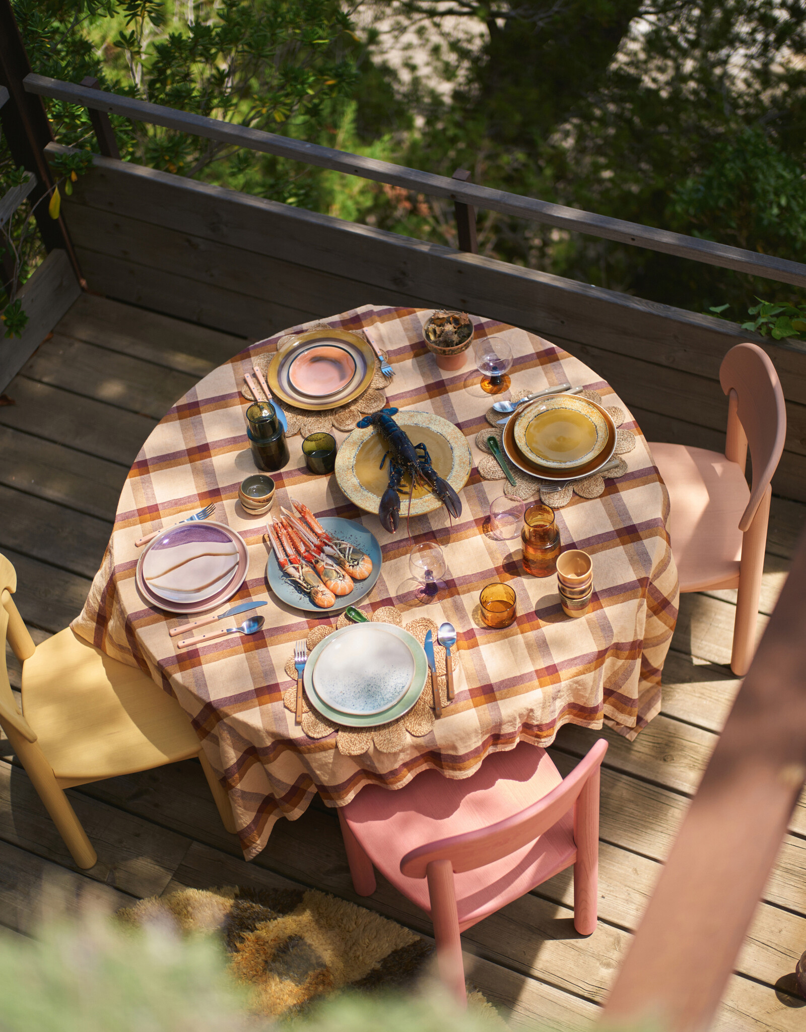 HKliving Hkliving 70's Ceramics Dinner Plates Coconut - set van 2