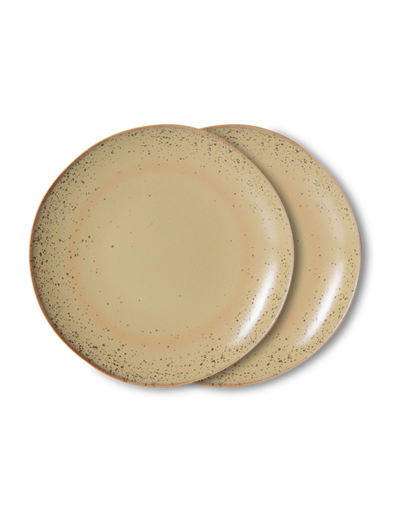 HKliving HKliving 70's Ceramics Dessert Plate Grit - set van 2