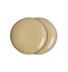 HKliving HKliving 70's Ceramics Dessert Plate Grit - set van 2