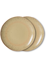 HKliving HKliving 70's Ceramics Dessert Plate Grit - set van 2