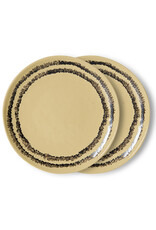 HKliving HKliving 70's Ceramics Dessert Plate Vanilla - set van 2