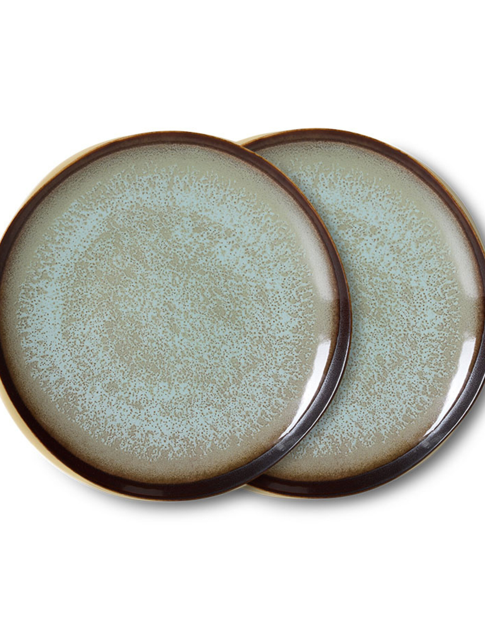 HKliving Copy of HKliving 70's Ceramics side plate Contrast - Set van 2