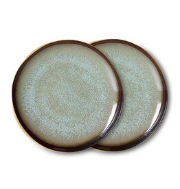 HKliving Copy of HKliving 70's Ceramics side plate Contrast - Set van 2