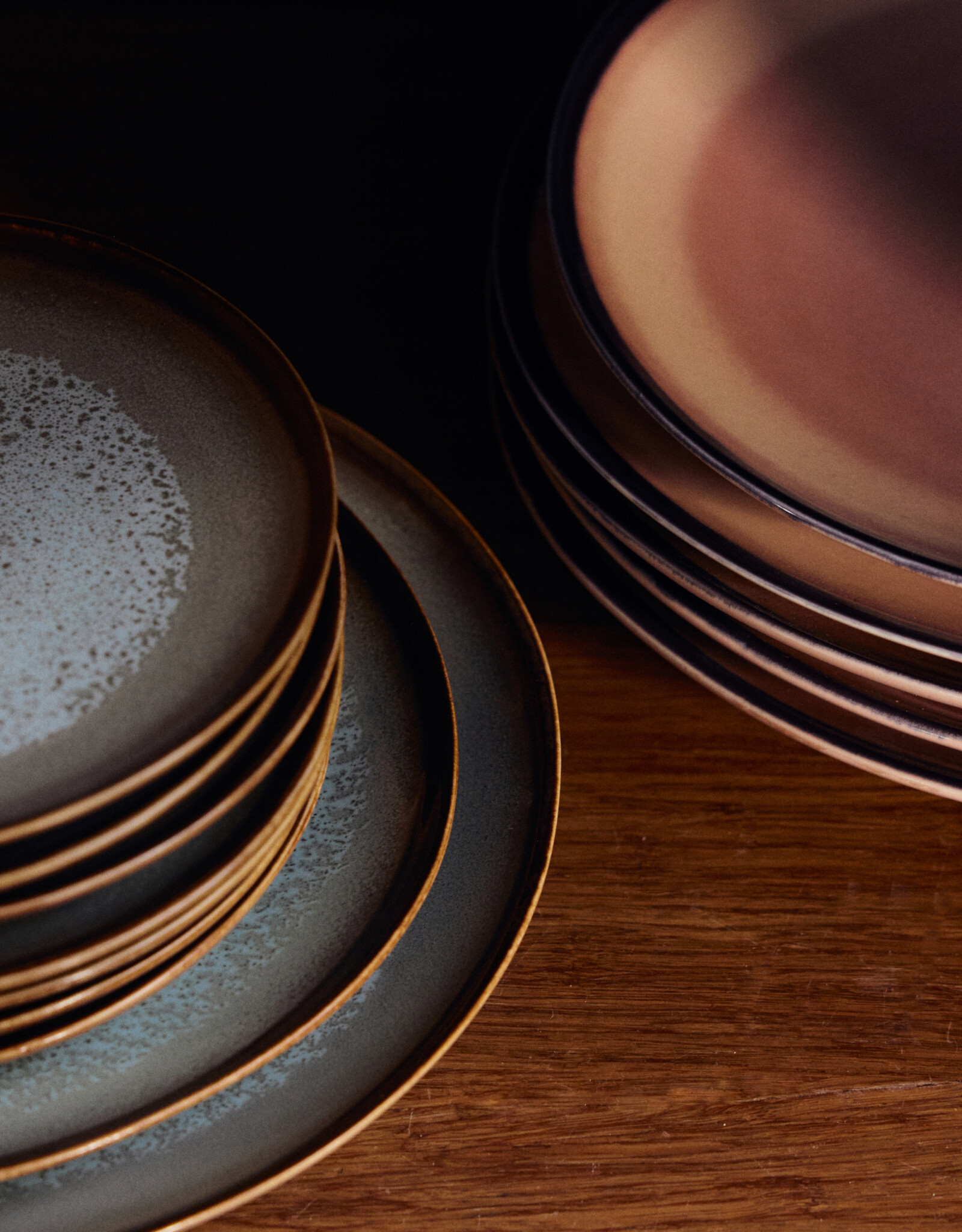 HKliving Copy of HKliving 70's Ceramics side plate Contrast - Set van 2