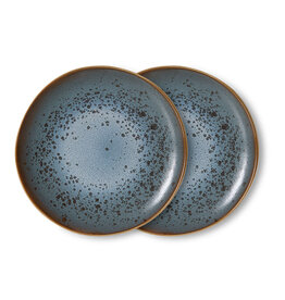 HKliving HKliving 70's Ceramics side plate Mineral - Set van 2