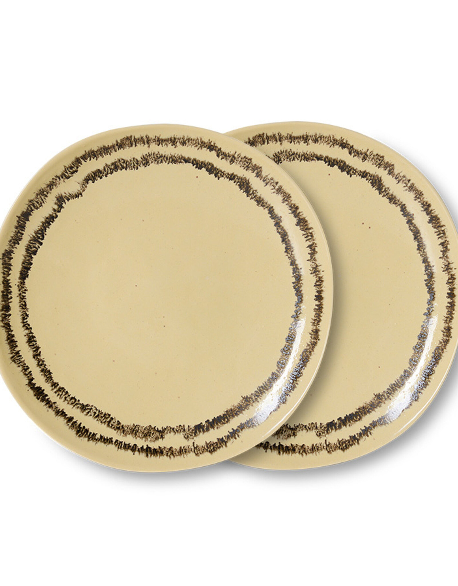 HKliving HKliving 70's Ceramics side plate Vanilla - Set van 2