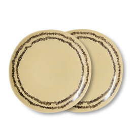 HKliving HKliving 70's Ceramics side plate Vanilla - Set van 2