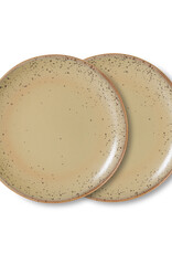HKliving HKliving 70's Ceramic Side Plate Grit - set van 2