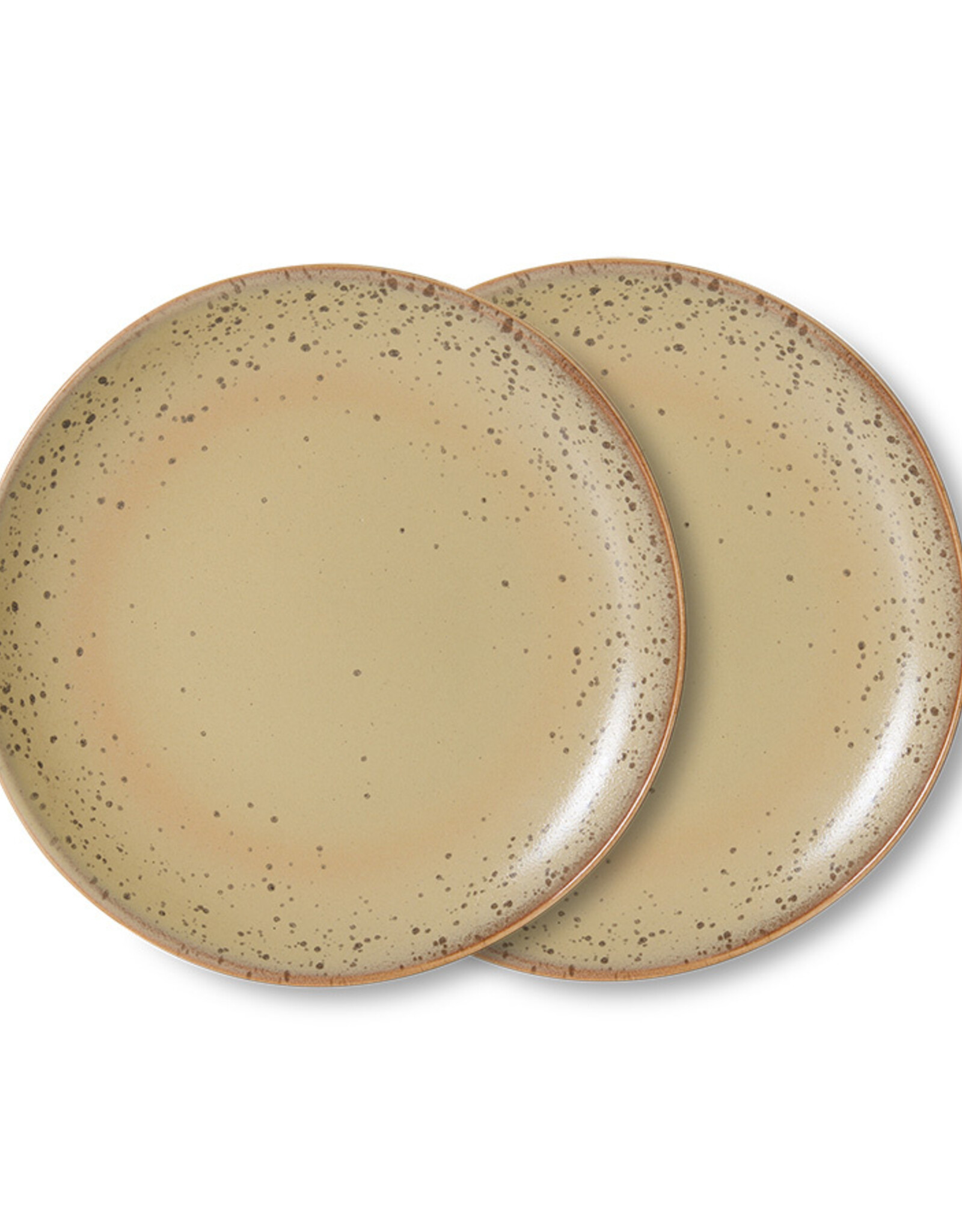 HKliving HKliving 70's Ceramic Side Plate Grit - set van 2